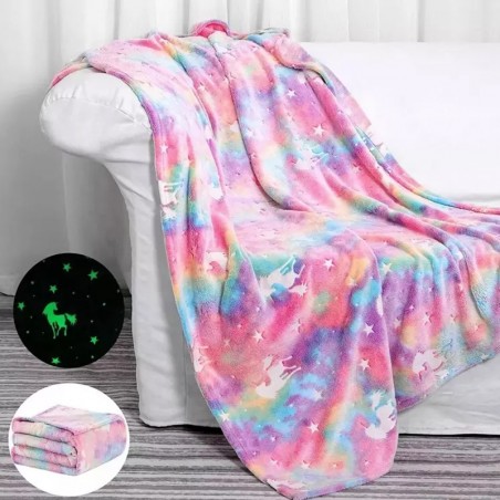 plaid glow color coloré fluo fluorescent blanket couverture doux dormir chambre kids enfant tahiti fenua shopping