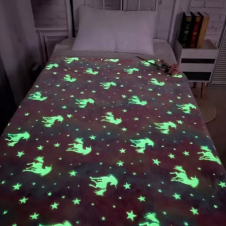 plaid glow color coloré fluo fluorescent blanket couverture doux dormir chambre kids enfant tahiti fenua shopping