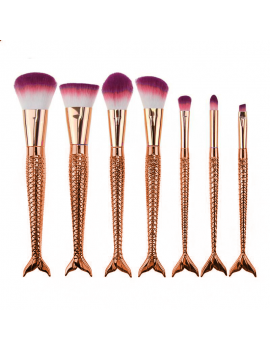 set 7 pinceaux mermaid color gradient maquillage make up brush accessoire beauté beauty tahiti fenua shopping