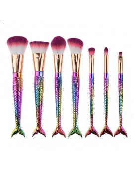 set 7 pinceaux mermaid color gradient maquillage make up brush accessoire beauté beauty tahiti fenua shopping
