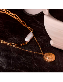 collier antica pendentif chaine or gold cou bijoux jewelry accessoire tahiti fenua shopping