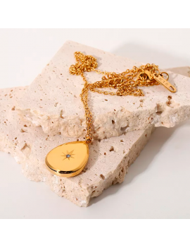 collier astrée astre astro drop goutte pendentif chaine or gold cou bijoux jewelry accessoire tahiti fenua shopping