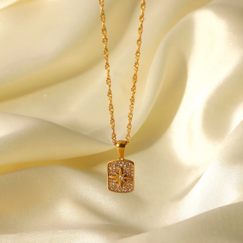 collier stardust astrée astre astro pendentif chaine or gold cou bijoux jewelry accessoire tahiti fenua shopping