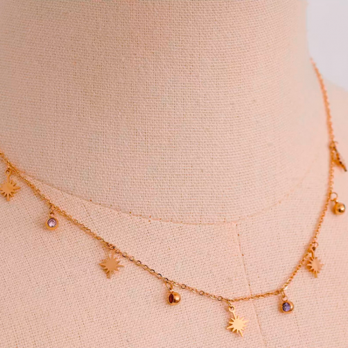 collier stella astrée astre astro pendentif chaine or gold cou bijoux jewelry accessoire tahiti fenua shopping