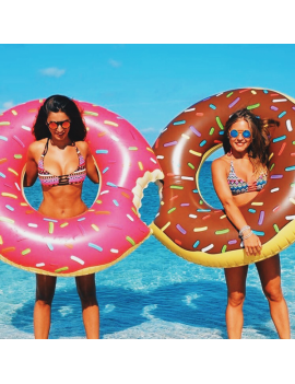 bouée anneau donut plage beach fun piscine pool color pink chocolate tahiti fenua shopping