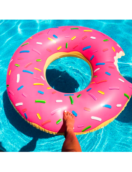 bouée anneau donut plage beach fun piscine pool color pink chocolate tahiti fenua shopping