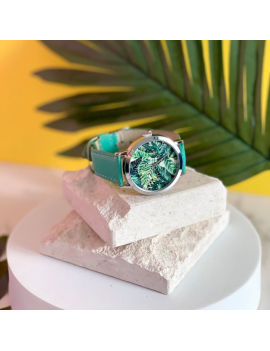 montre tropics tropical tropiques watch cocotier palm vert green accessoire bijoux bracelet tahiti fenua shopping