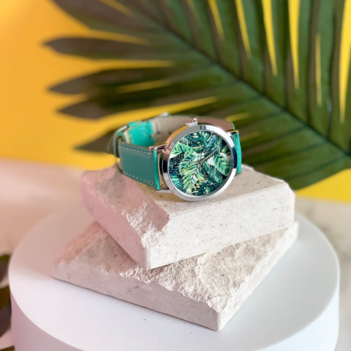 montre tropics tropical tropiques watch cocotier palm vert green accessoire bijoux bracelet tahiti fenua shopping