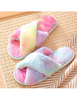 chaussons fluffy rainbow color cocooning tahiti fenua shopping