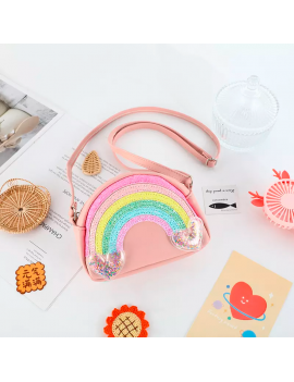 sac arc en ciel rainbow glitters pink bandouliere kids enfant tahiti fenua shopping