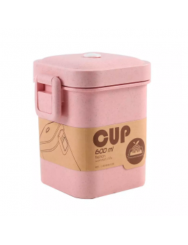 lunch box cup rose pink paille de blé écologique alimentation vaisselle tahiti fenua shopping