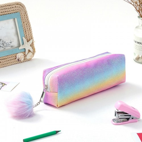 trousse glitters rainbow color bag pen case papeterie sparkle brillant tahiti fenua shopping