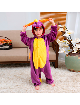 combinaison dragon mauve violet purple orange cocooning kids enfant pyjama tahiti fenua shopping