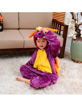 combinaison dragon mauve violet purple orange cocooning kids enfant pyjama tahiti fenua shopping