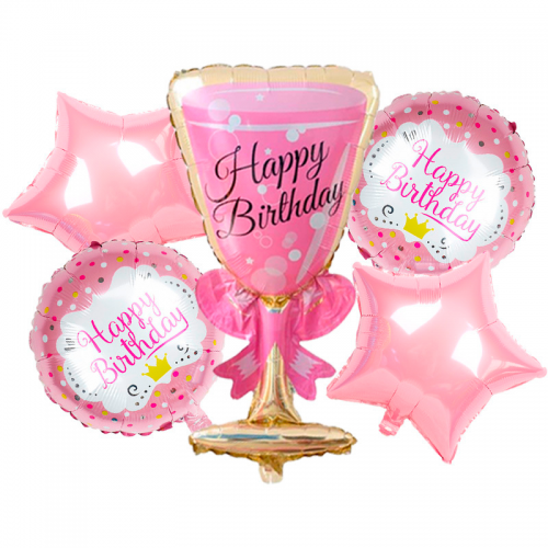set ballons anniversaire pink happy birthday décoration tahiti fenua shopping