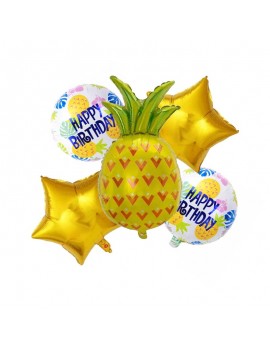 set ballons tropiques birthday anniversaire fête célébration pineapple ananas tahiti fenua shopping