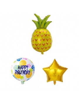 set ballons tropiques birthday anniversaire fête célébration pineapple ananas tahiti fenua shopping