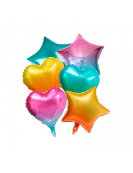 set ballons rainbow étoile coeur coloré décoration fête tahiti fenua shopping