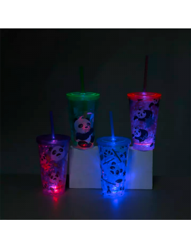 mug panda light lumineux lumiere bleu violet vert rose boisson drink vaisselle kids tahiti fenua shopping