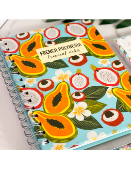 coffret papeterie papaye carnet notebook bloc note tropical papaya pitaya fruits tahiti fenua shopping