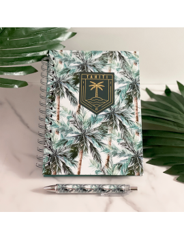 coffret papeterie palm tree carnet de notes stylo tropical tahiti fenua shopping