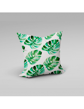 taie green ape monstera vert tropicale tropical tropiques tropic polynesie pillow cover housse coton tahiti fenua shopping