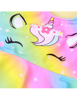 maillot licorne 2 pieces swimwear swimsuit rainbow color unicorn kids enfant plage beach pool tahiti fenua shopping