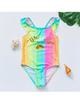 maillot sunshine rainbow color kids enfant plage beach pool swimwear swimsuit tahiti fenua shopping
