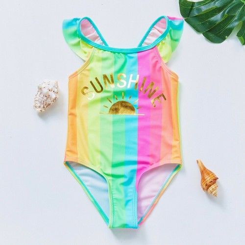 maillot sunshine rainbow color kids enfant plage beach pool swimwear swimsuit tahiti fenua shopping