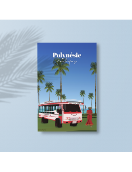toile A2 canva polynesie truck antan îles island life tahiti fenua shopping