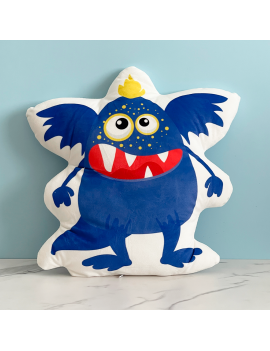 coussin peluche plush pillow monster monstre blue kids enfant tahiti fenua shopping