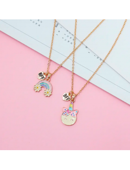 collier set best friend meilleur ami bijoux amitié rainbow arc en ciel tahiti fenua shopping