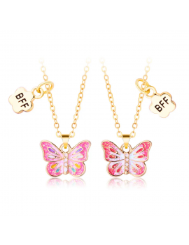 collier papillon bff best friend amitié butterfly bijoux amis amitié tahiti fenua shopping