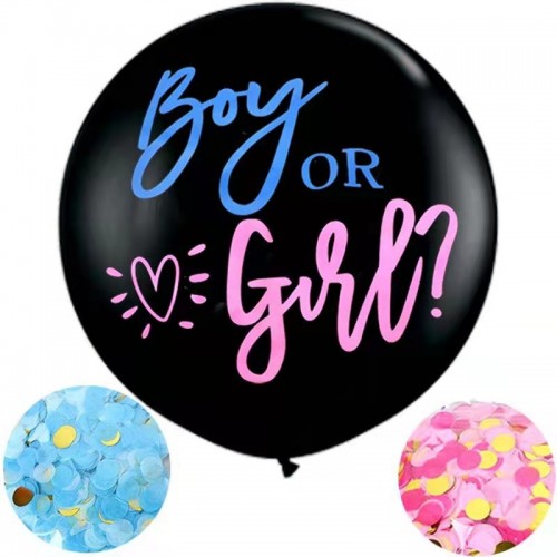 ballon gender reveal confettis noir party annonce sexe bébé fête tahiti fenua shopping