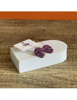 boucles d'oreilles skull purple crane halloween accessoire bijoux fantaisie fenua shopping