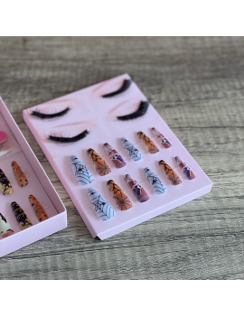 set faux ongles cils halloween beauté accessoire costume fenua shopping