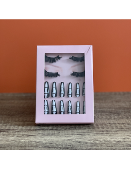 set faux ongles cils halloween beauté accessoire costume fenua shopping