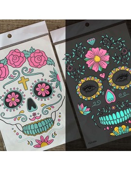 sticker muerta glow maquillage make up halloween skull fenua shopping