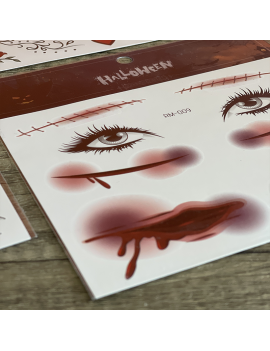 sticker tattoo visage halloween cicatrice toile maquillage make up fenua shopping