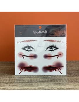 sticker tattoo visage halloween cicatrice toile maquillage make up fenua shopping