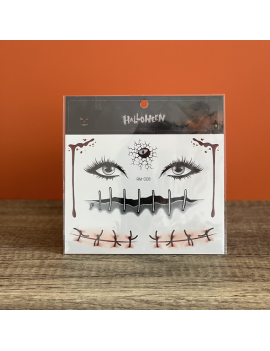 sticker tattoo visage halloween cicatrice toile maquillage make up fenua shopping