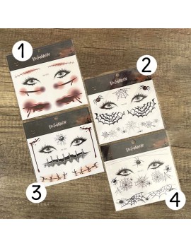 sticker tattoo visage halloween cicatrice toile maquillage make up fenua shopping