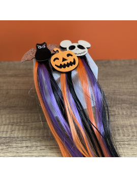 clip cheveux halloween barrette mèche colorée accessoire coiffure fenua shopping