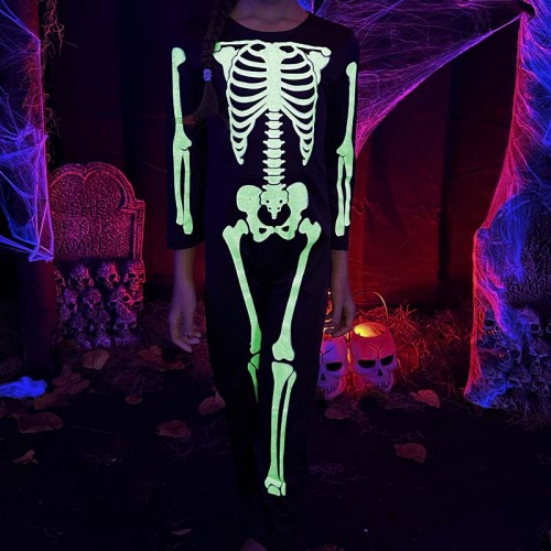 costume squelette skull glow phosphorescent combinaison déguisement fenua shopping halloween