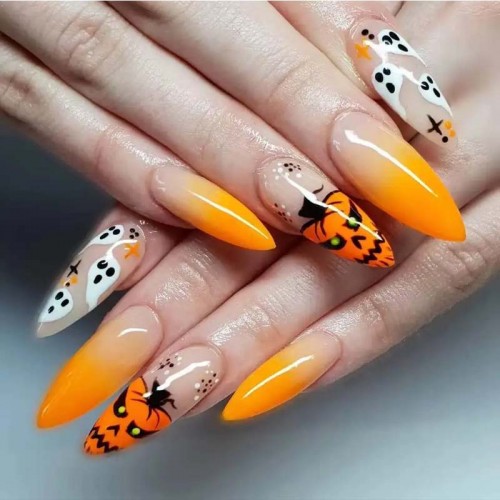 set faux ongles longs halloween manucure beauté accessoire fenua shopping
