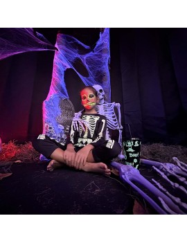 costume squelette skull glow phosphorescent combinaison déguisement fenua shopping halloween