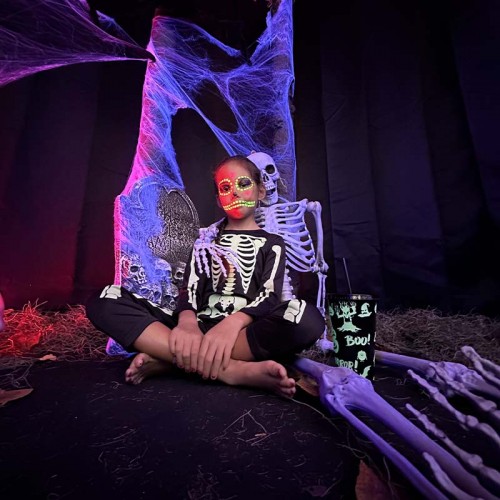 costume squelette skull glow phosphorescent combinaison déguisement fenua shopping halloween