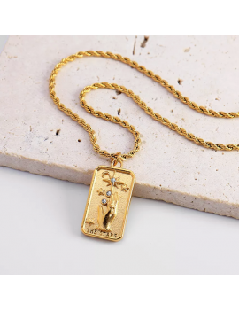 collier tarot astrée astre astro pendentif chaine or gold cou bijoux jewelry accessoire tahiti fenua shopping