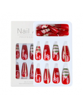set faux ongles longs noel xmas christmas nail manucure fenua shopping