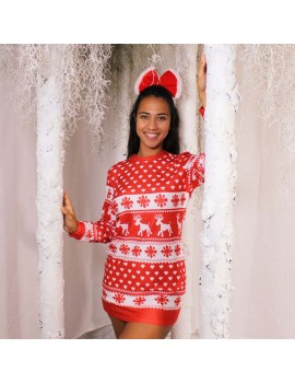 robe noel adulte christmas xmas dress pull snow december pattern tahiti fenua shopping